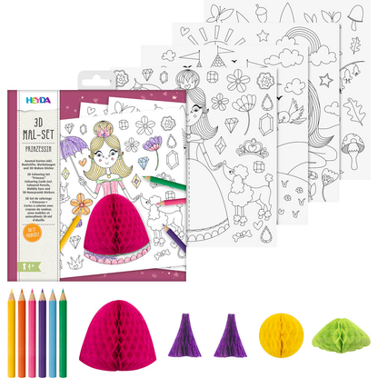 Artikelbild für HEYDA 3D Prinzessin Malset farbsortiert, 1 St., Artikelnummer 689659