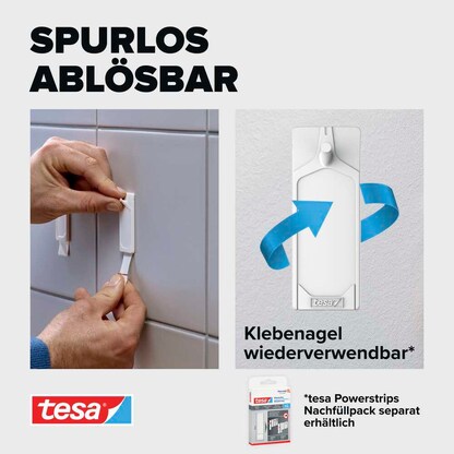 Artikelbild 4 für tesa Powerstrips Klebenägel für max. 3,0 kg, 2,4 x 6,4 cm, 2 St., Artikelnummer 738819