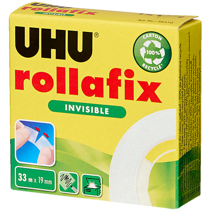 Artikelbild 4 für UHU rollafix INVISIBLE Klebefilm matt 19,0 mm x 33,0 m 1 Rolle, Artikelnummer 743767
