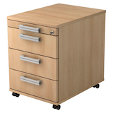 Artikelbild 1 für HAMMERBACHER Akandia Rollcontainer eiche 4 Auszüge 42,8 x 58,0 x 59,0 cm, Artikelnummer 625689