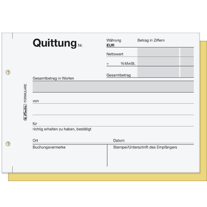 Artikelbild 3 für herlitz Quittung mit MwSt. separat ausgewiesen Formularbuch 402, 1 St., Artikelnummer 402077