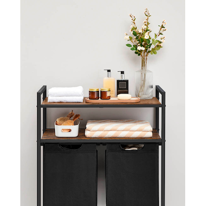 Artikelbild 3 für VASAGLE Wäschesortierer braun, schwarz, 1 St., Artikelnummer 438576