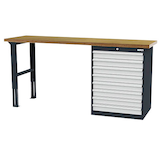 Artikelbild 1 für Simplaflex® Systemeinrichter Werkbank C-Line anthrazit, RAL 7016, lichtgrau, RAL 7035 8 Schubladen 200,0 x 60,0 x 96,0 cm, Artikelnummer 683916