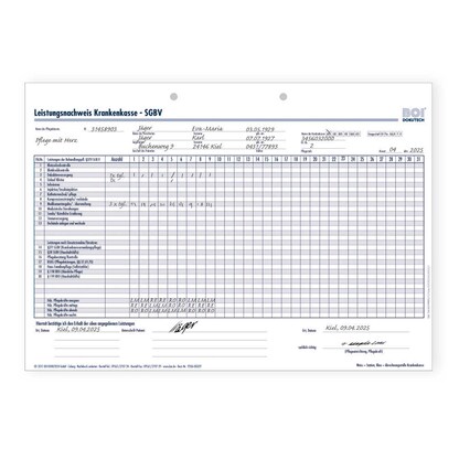 Artikelbild für BOI Leistungsnachweis Krankenkasse SGBV Formulare, 50 St., Artikelnummer 701936