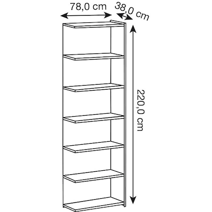 Artikelbild 2 für Kerkmann Aktenregal Lago weiß 78,0 x 38,0 x 220,0 cm, 1 St., Artikelnummer 308534