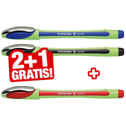 Artikelbild für 2 + 1 GRATIS: Schneider Xpress Fineliner farbsortiert 0,8 mm, 2 St. + GRATIS 1 Fineliner Xpress rot, Artikelnummer 354915