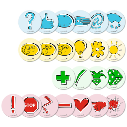 Artikelbild für Legamaster Moderationskarten emoticon farbsortiert Ø 9,5 cm, 100 St., Artikelnummer 375367