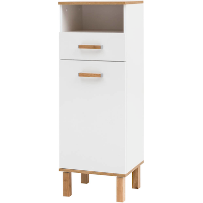 Artikelbild 7 für MÖBELPARTNER Badschrank Padua 142178 weiß glanz, eiche landhaus 40,4 x 35,0 x 114,5 cm, Artikelnummer 673051