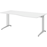 Artikelbild 1 für HAMMERBACHER Altus Schreibtisch weiß Trapezform, C-Fuß-Gestell silber 180,0 x 80,0/100,0 cm, Artikelnummer 628634
