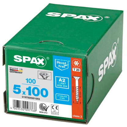 Artikelbild 9 für SPAX® Universalschrauben T20 Senkkopf Edelstahl A2 0197000501003 5 mm x 100 mm, 100 St., Artikelnummer 395321