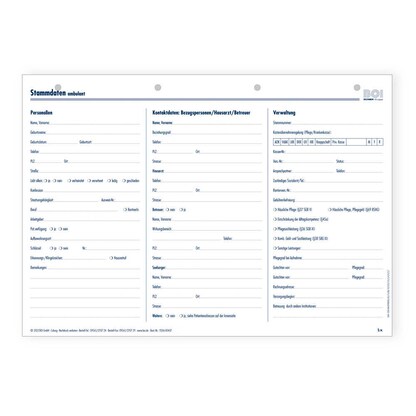 Artikelbild für BOI Stammdaten ambulant ohne Durchschreibeblatt Formulare, 50 St., Artikelnummer 702286