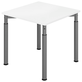 Artikelbild 1 für HAMMERBACHER Mirakel höhenverstellbarer Schreibtisch weiß quadratisch, 4-Fuß-Gestell grau 80,0 x 80,0 cm, Artikelnummer 998878