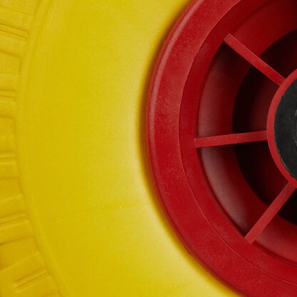 Artikelbild 4 für relaxdays Sackkarrenräder luftbereift gelb, rot Kunststoff Felgen, Achse 2,5 cm, Artikelnummer 452322