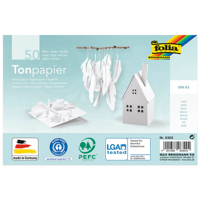 Artikelbild 4 für folia Tonpapier weiß 130 g/qm 50 St., Artikelnummer 962718