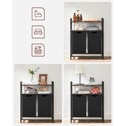 Artikelbild 5 für VASAGLE Wäschesortierer braun, schwarz, 1 St., Artikelnummer 438576