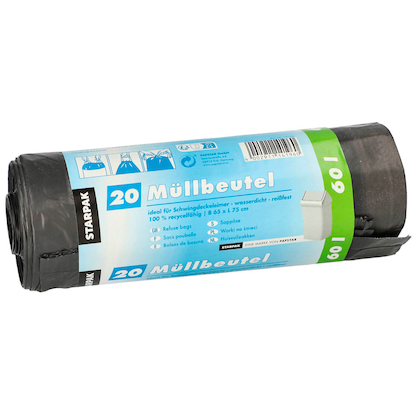 Artikelbild 2 für STARPAK Müllbeutel 60,0 l schwarz 22,0 µm, 20 St., Artikelnummer 515580
