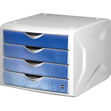 Artikelbild 1 für helit Schubladenbox the chameleon blau H6129634, DIN A4 mit 4 Schubladen, 1 St., Artikelnummer 381158