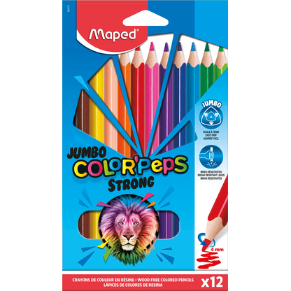 Artikelbild für maped COLOR'PEPS STRONG Jumbo Buntstifte farbsortiert, 12 St., Artikelnummer 303311