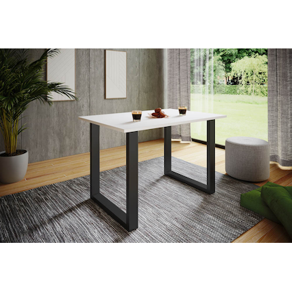 Artikelbild 4 für VCM my home Esstisch Xona weiß quadratisch, U-Fuß schwarz, 80,0 x 80,0 x 76,0 cm, Artikelnummer 526683