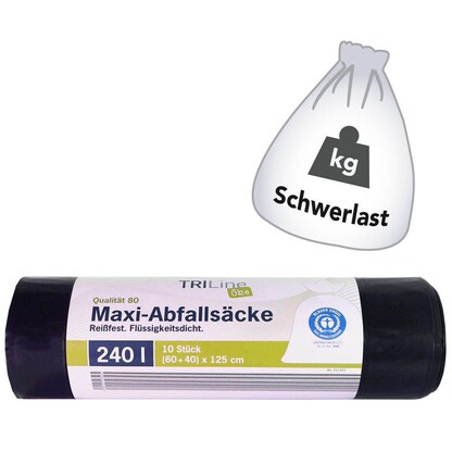 Artikelbild für TRILine® Schwerlastsäcke 240,0 l schwarz 60,0 µm, 10 St., Artikelnummer 274043