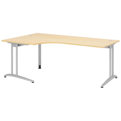 Artikelbild für HAMMERBACHER Altus Schreibtisch ahorn L-Form, C-Fuß-Gestell silber 200,0 x 80,0/120,0 cm, Artikelnummer 963876