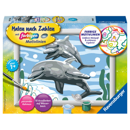 Artikelbild für Ravensburger Malen-nach-Zahlen Freundliche Delfine mehrfarbig, Artikelnummer 477782