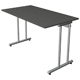 Artikelbild 1 für Kerkmann Smart office Schreibtisch anthrazit rechteckig, C-Fuß-Gestell silber 120,0 x 65,0 cm, Artikelnummer 488157