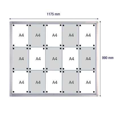 Artikelbild 7 für FRANKEN Schaukasten PRO silber 15x DIN A4 117,5 x 4,6 x 99,0 cm, 1 St., Artikelnummer 534836