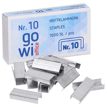 Artikelbild für Gowi Heftklammern No.10, 1.000 St., Artikelnummer 758761