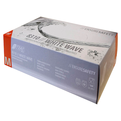 Artikelbild 2 für NITRAS MEDICAL unisex Einmalhandschuhe WHITE WAVE weiß Größe M, 100 St., Artikelnummer 684801