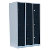 Artikelbild 1 für LÜLLMANN Schließfachschrank anthrazit, lichtgrau 523338, 9 Schließfächer 118,5 x 50,0 x 180,0 cm, Artikelnummer 831281