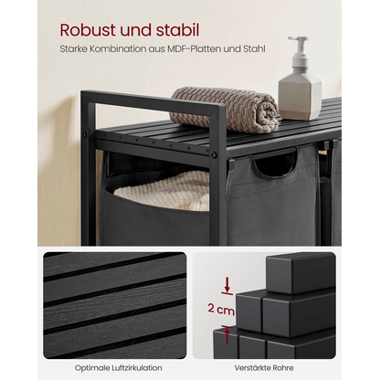 Artikelbild 9 für VASAGLE Wäschesortierer grau, schwarz, 1 St., Artikelnummer 438719