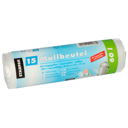 Artikelbild 2 für STARPAK Müllbeutel 60,0 l transparent 12,0 µm, 15 St., Artikelnummer 515914