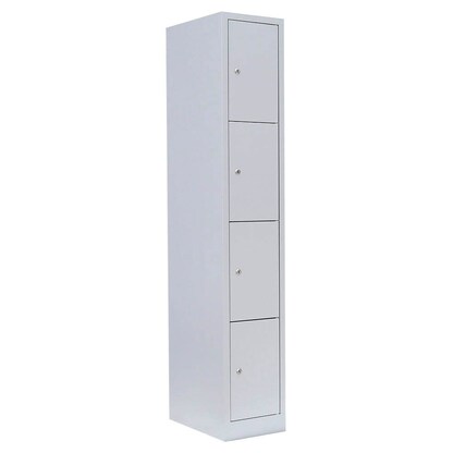 Artikelbild 2 für LÜLLMANN Schließfachschrank lichtgrau 520410, 4 Schließfächer 31,5 x 50,0 x 180,0 cm, Artikelnummer 830974