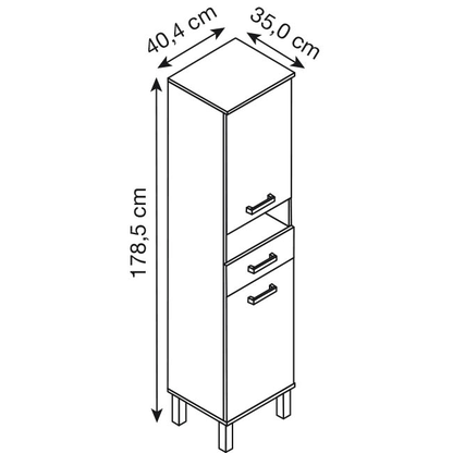 Artikelbild 2 für MÖBELPARTNER Badschrank Padua 701995 weiß glanz, eiche landhaus 40,4 x 35,0 x 178,5 cm, Artikelnummer 672994