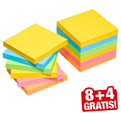 Artikelbild für 8 + 4 GRATIS: Post-it® Super Sticky Carnival Haftnotizen extrastark farbsortiert, 8 Blöcke + GRATIS 4 Blöcke, Artikelnummer 620437