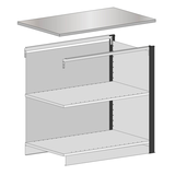 Artikelbild 1 für SCHULTE Thekenmodul MULTIplus Mittelmodul gerade, ohne Arbeitsplatte, lichtgrau, schwarz 100,0 x 78,0 x 103,5 cm, Artikelnummer 627287