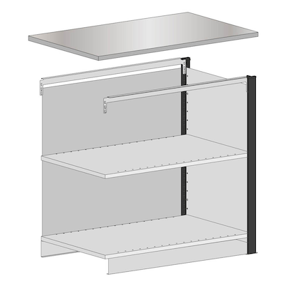 Artikelbild für SCHULTE Thekenmodul MULTIplus Mittelmodul gerade, mit Arbeitsplatte, lichtgrau, schwarz 100,6 x 78,0 x 103,5 cm, Artikelnummer 166841