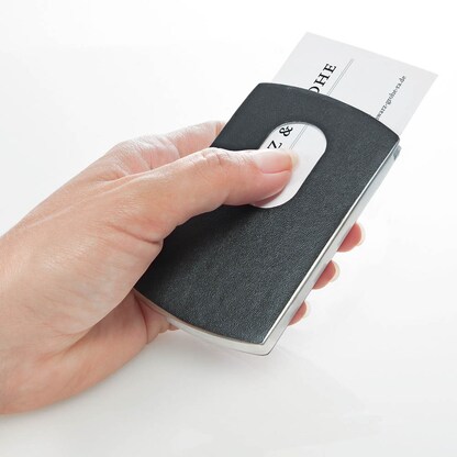 Artikelbild 3 für SIGEL Visitenkartenetui schwarz/silber, für bis zu 12 Visitenkarten, Artikelnummer 354403