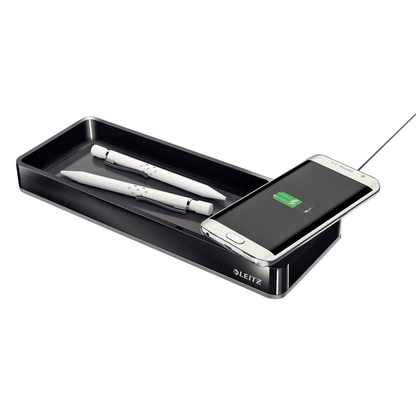 Artikelbild für LEITZ Stiftablage Duo Colour schwarz/grau Polystyrol 26,6 x 10,1 x 2,8 cm, Artikelnummer 423975