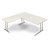 Artikelbild 1 für Kerkmann Lago Schreibtisch weiß L-Form, C-Fuß-Gestell chrom 200,0 x 100,0 cm, Artikelnummer 656114