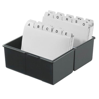 Artikelbild für HAN A6 Karteikasten DIN A6 für 400 Karteikarten schwarz mit Deckel, Artikelnummer 458018