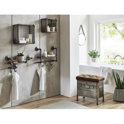 Artikelbild 3 für HAKU Möbel Sitzbank 13811 anthrazit, braun Metall 51,0 cm, Artikelnummer 550689