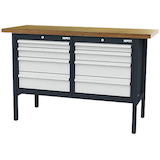 Artikelbild 1 für Simplaflex® Systemeinrichter Werkbank C-Line anthrazit, RAL 7016, lichtgrau, RAL 7035 8 Schubladen 150,0 x 60,0 x 96,0 cm, Artikelnummer 683967