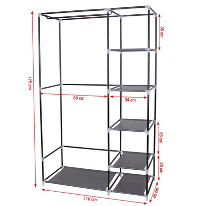 Artikelbild 3 für SONGMICS Kleiderschrank, LSF007G schwarz 110,0 cm x 45,0 cm³ x 175,0 cm, 1 St., Artikelnummer 760896