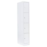 Artikelbild 1 für LÜLLMANN Schließfachschrank signalweiß 520417, 4 Schließfächer 31,5 x 50,0 x 180,0 cm, Artikelnummer 831014