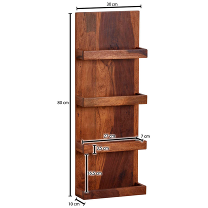 Artikelbild 2 für WOHNLING Wandregal sheesham 30,0 x 10,0 x 80,0 cm, 1 St., Artikelnummer 909343