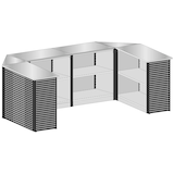 Artikelbild 1 für SCHULTE Thekenmodul-Set MULTIplus U-Form, ohne Arbeitsplatte, lichtgrau, schwarz 357,2 x 78,0 x 100,7 cm, Artikelnummer 627309