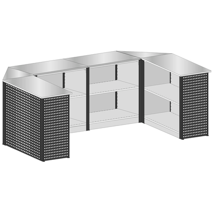 Artikelbild für SCHULTE Thekenmodul-Set MULTIplus U-Form, ohne Arbeitsplatte, lichtgrau, schwarz 357,2 x 78,0 x 100,7 cm, Artikelnummer 627309