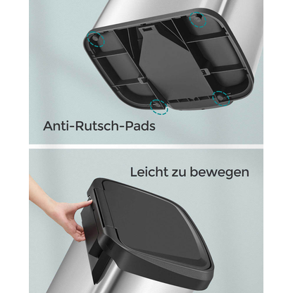 Artikelbild 8 für SONGMICS Mülleimer 68,0 l edelstahl, 1 St., Artikelnummer 291079